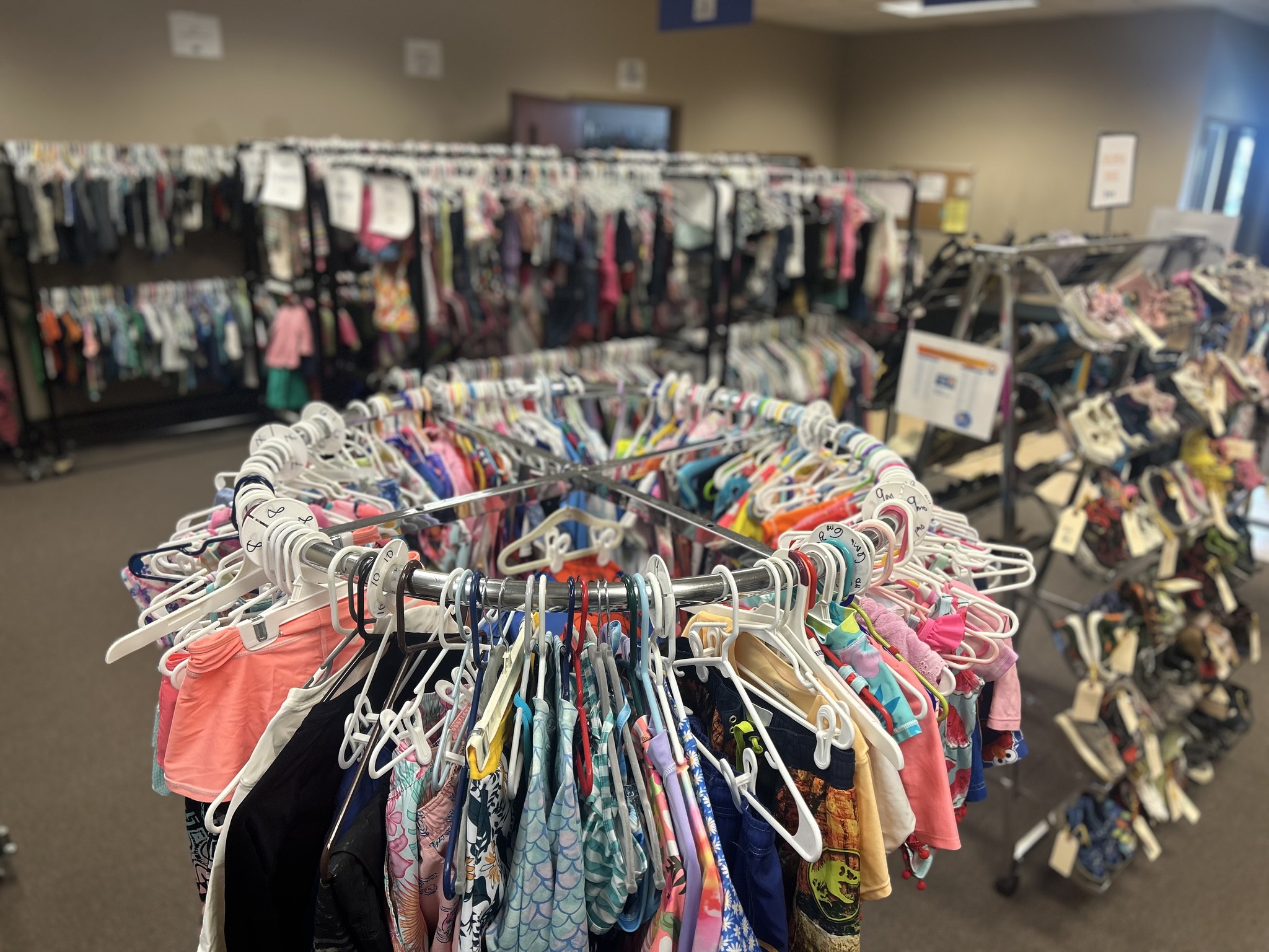 Clothing on racks 