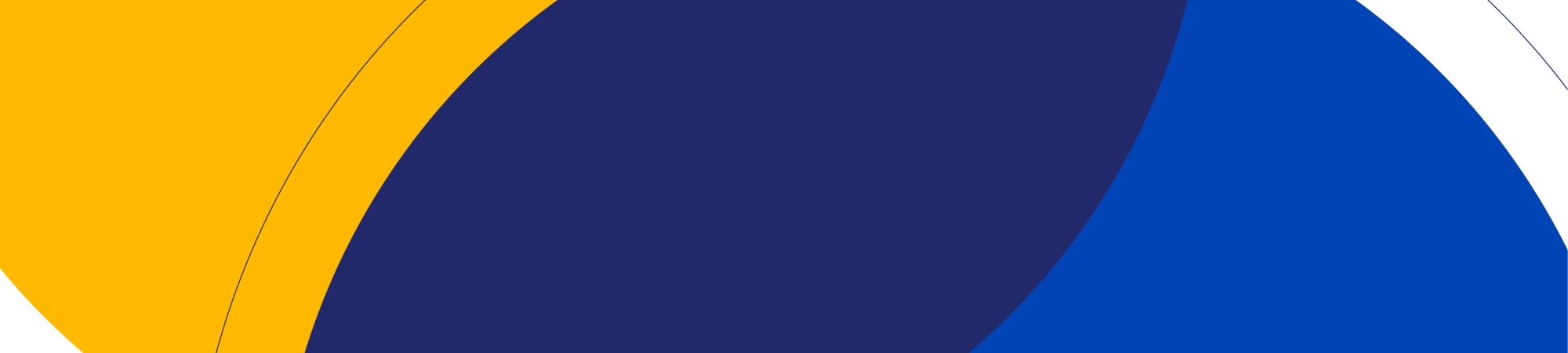 Graphic arches in blue and yellow