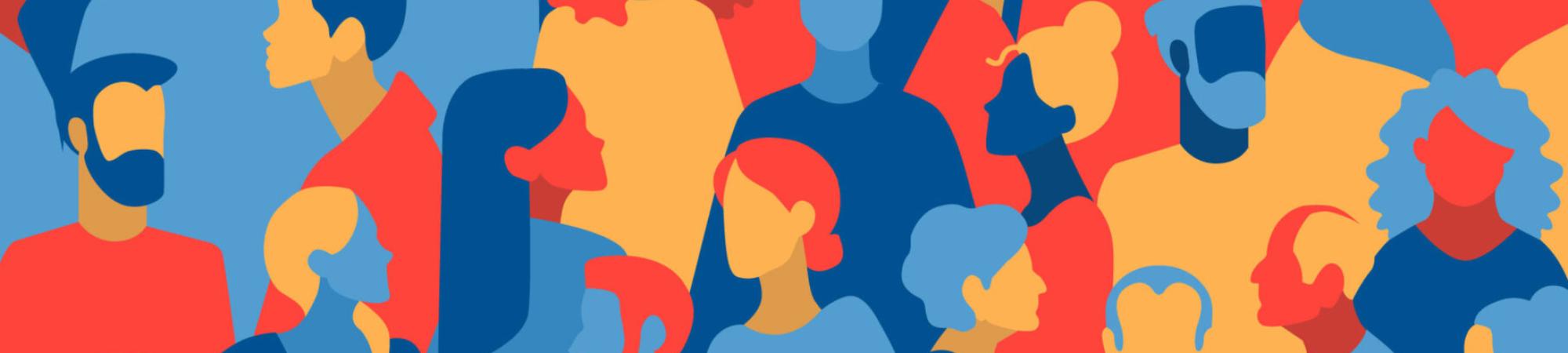 Graphic design of people blending together